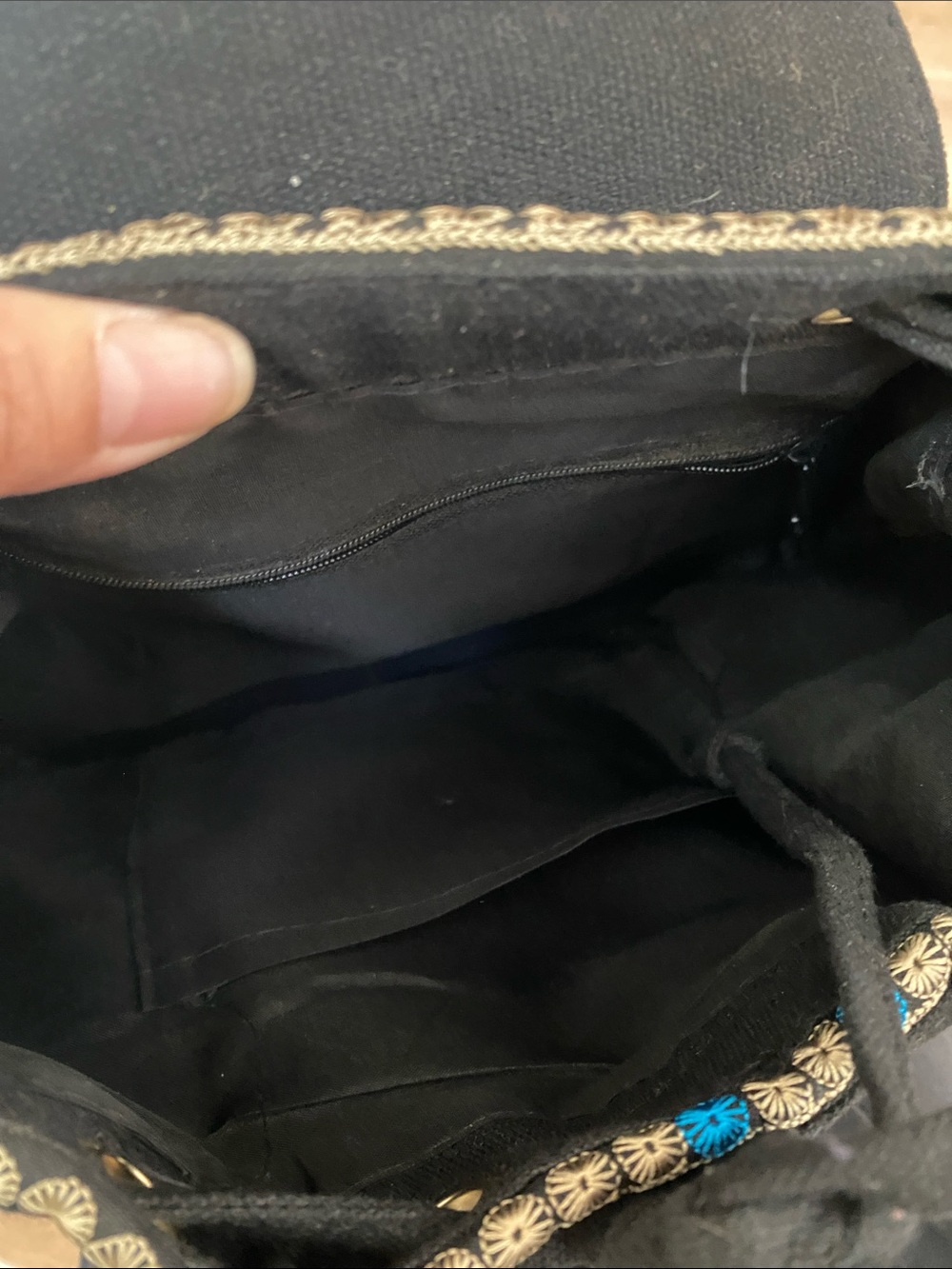 Embroidered Multi-Color Boho Backpack - Picture 2 of 3